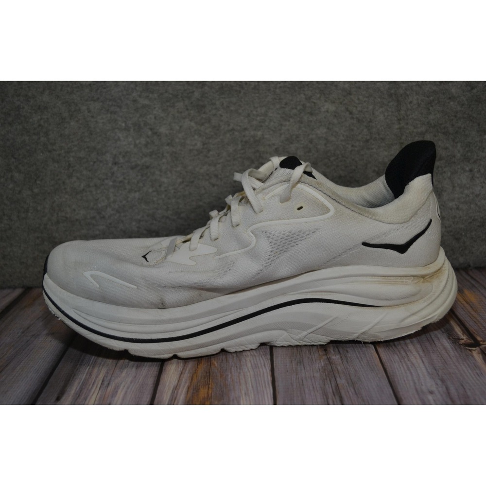 Hoka One One Clifton 10 Shoes Mens 11.5 D White Mesh Running Road GYM Sneakers - Picture 9 of 16